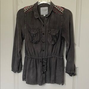 Maurices Premium Gray Mineral Wash Utility Jacket Large